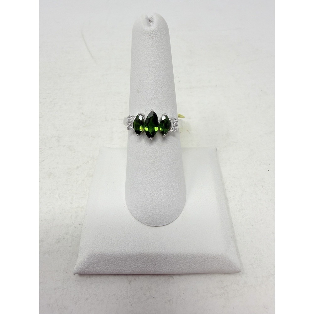 Shop LC Russian Diopside/Cambodian Zircon Sterling Silver Size 7 Ring 5612